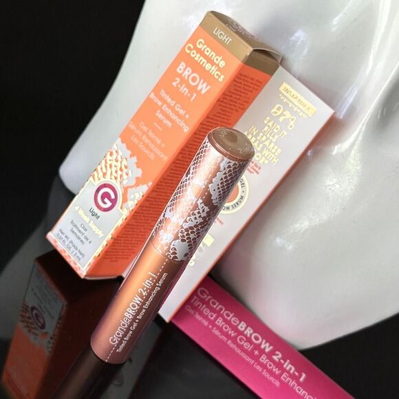 NIB GrandeBROW 2-In-1 Tinted Brow Gel + Brow Enhancing Serum Light Mini 4 Months - Picture 7 of 11